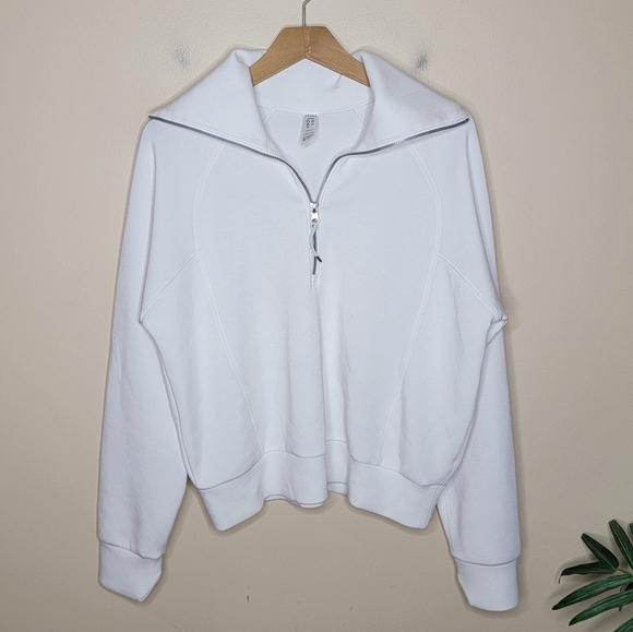 SPANX Tops - Spanx | Air Essentials Ivory 1/2 Zip Sweatshirt in Powder Size Medium